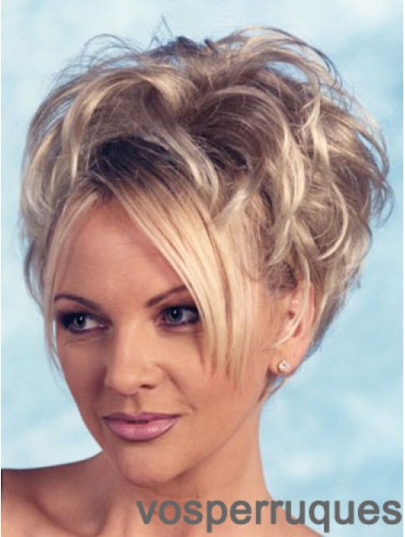 Curly Synthetic Blonde Short Fashion 3/4 Wigs
