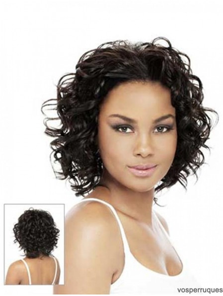 Half Wigs With Capless Wavy Style Brown Color Chin Length