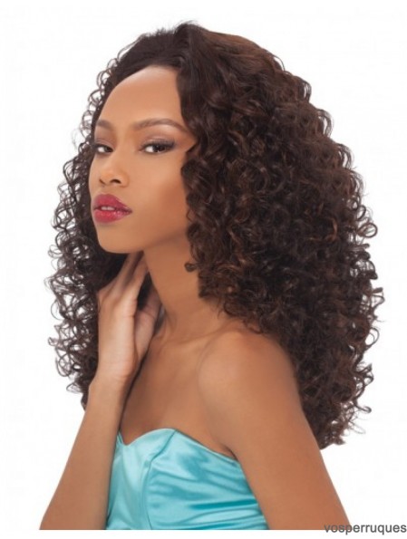 Cheveux bouclés brésiliens Remy Brown Long Trendy 3/4 Wigs