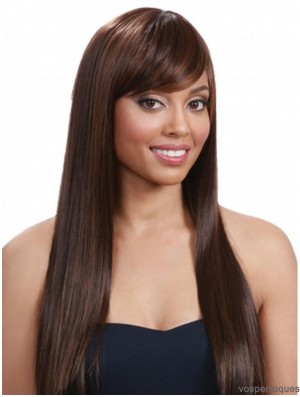 Cheveux raides indiens raides Auburn longs fabuleux 3/4 perruques