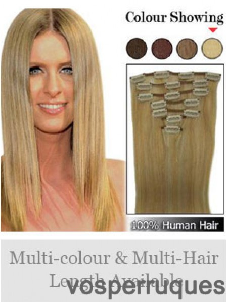 Élégante pince à cheveux humains blonde remy droite dans les extensions de cheveux