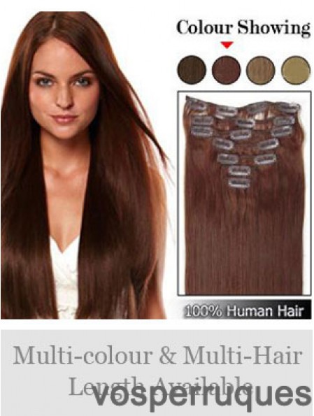 Coiffures Auburn Straight Remy Hair Clip dans les extensions de cheveux