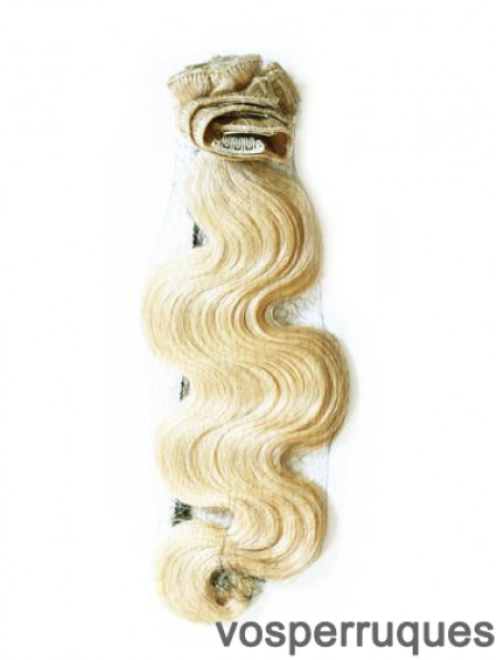 Pince à cheveux humains ondulée blonde élégante Remy dans les extensions de cheveux