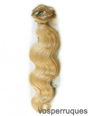 Bande de cheveux humains remy magnifique ondulée blonde dans les extensions de cheveux