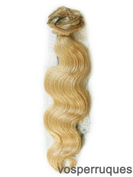 Bande de cheveux humains remy magnifique ondulée blonde dans les extensions de cheveux