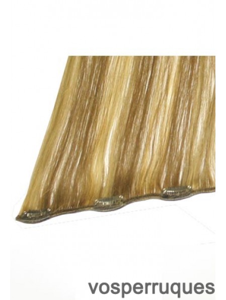 No-Fuss Blonde Straight Remy Hair Clip dans les extensions de cheveux