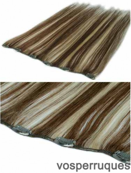 Extensions de cheveux Clip dans le style droit de couleur brune avec Remy