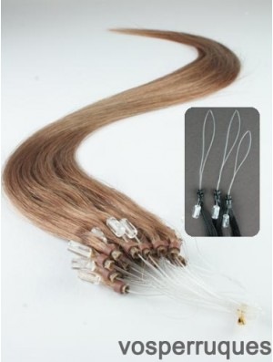 Les extensions de cheveux d'anneau de micro-boucle droite marron les moins chères