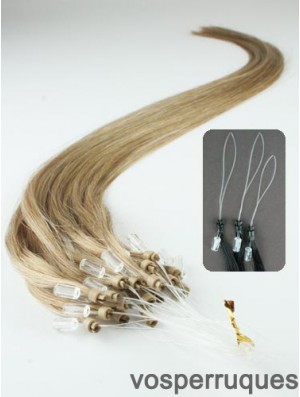 Bonnes extensions de cheveux d'anneau de boucle micro blonde droite