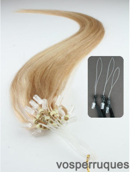 Superbes extensions de cheveux d'anneau de boucle micro blonde droite