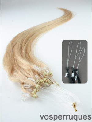 Extensions de cheveux d'anneau de micro-boucle droite blonde idéale