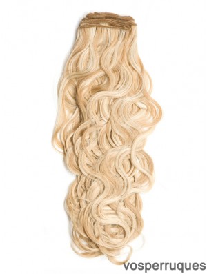 Extensions de trame élégantes blondes bouclées de cheveux humains Remy
