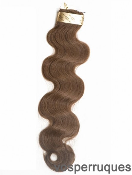 Rallonges de cheveux brun bâton ondulé / I Tip