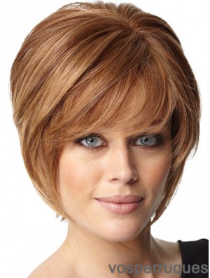 Coiffures Bob Courtes Remy Bobs Capless Humains Coupe Couleur Auburn