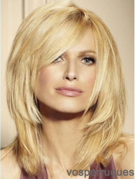 100% perruques de cheveux humains couleur blonde longueur d'épaule coupe en couches