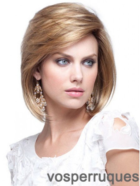 Cheveux humains Bob Perruques Longueur Chin Sans Capot Couleur Blonde Bobs Cut