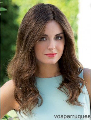 Long Wavy Layered Brown Soft 100% Hand-tied Wigs
