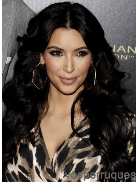Kim Kardashian Lace Front Remy Human Black Color Long Length