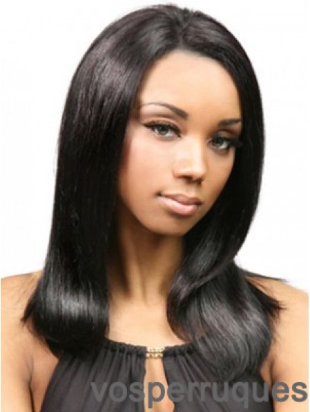 Yaki cheveux humains avec capless couleur noire Yaki Style