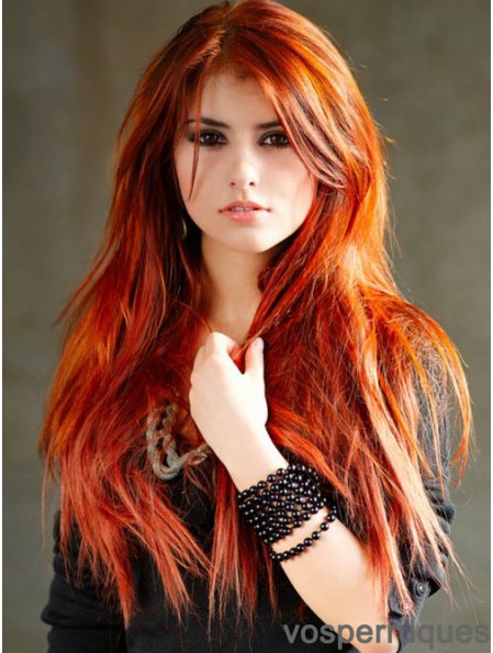 Les cheveux synthétiques droits de dentelle perruques Royaume-Uni couleur longue longueur recadrée avec capless