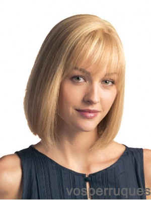 Perruque de Bob de cheveux humains remy de longueur de menton monofilament blonde Bobs