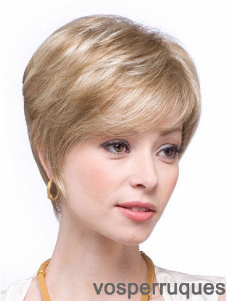 Perruques de cheveux humains blonds Couleur blonde Style droit en couches