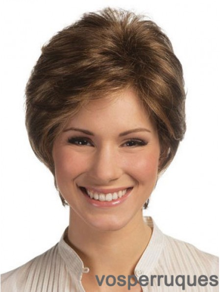 Perruques de cheveux humains de monofilament avant de dentelle courte longueur Boycuts de style droit