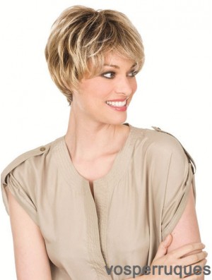 Perruques blondes de cheveux humains avec le style droit de longueur de menton avant de Lacr
