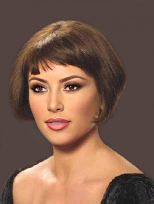 Catherine Zeta-Jones Velma Kelly Perruques Remy Human Lace Front Bobs Cut Short Style