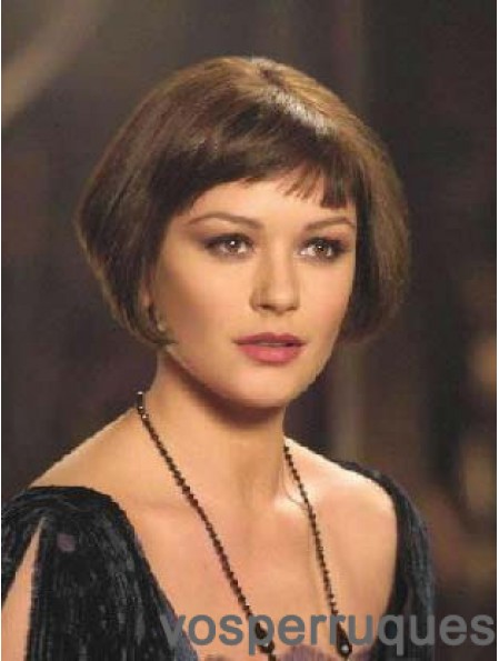 Catherine Zeta-Jones Velma Kelly Perruques Remy Human Lace Front Bobs Cut Short Style