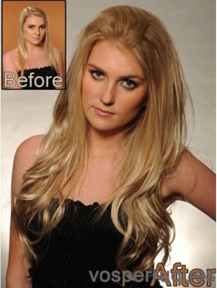 Radiant Beauty Blonde Wavy Long Synthétique Lace Front Wigs