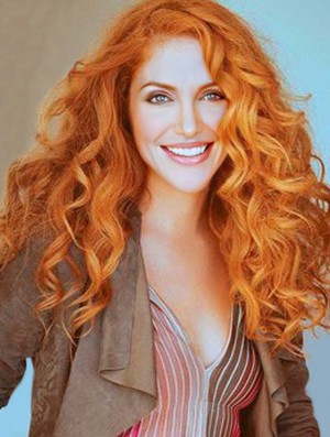 Sans Frange Longues Cuivrées Ondulées 18 pouces Coiffures Cheveux Humains Rachelle Lefevre Perruques