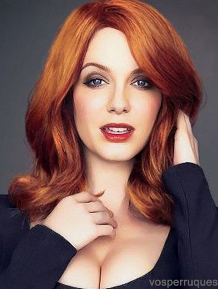 Perruques de cheveux humains Christina Hendricks UK Cropped Color Shoulder Length Wavy Style