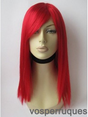 Perruque de cheveux humains rouge avec une longueur d'épaule Coulr rouge