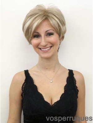 Blonde Wigs With Lace Front Mono Wavy Style Short Length Bob Human hair Wigs