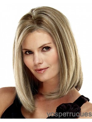 Straight Shoulder Length Blonde 14 inch Lace Front Online Bob Wigs