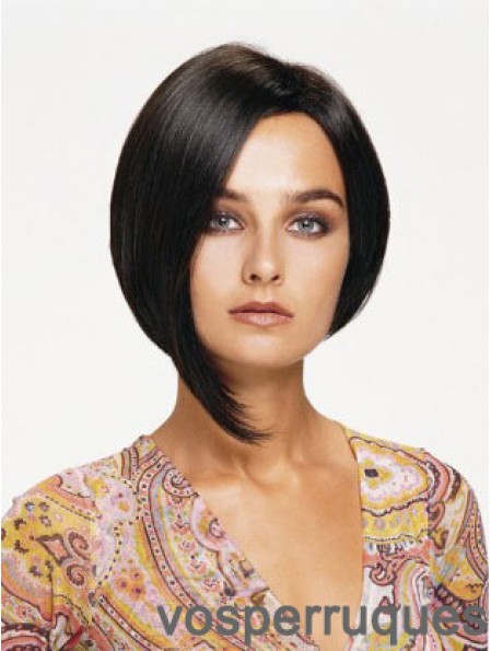 Lace Front Chin Longueur Straight Black Perruques Bob abordables