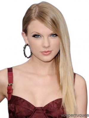 Lace Front With Bangs Straight Long Blonde Exquisite  Perruques