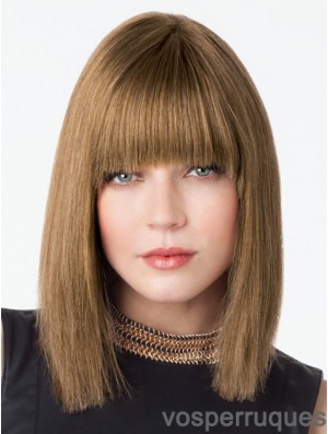Lace Front Shoulder Length Straight Brown Comfortable Bob Wigs