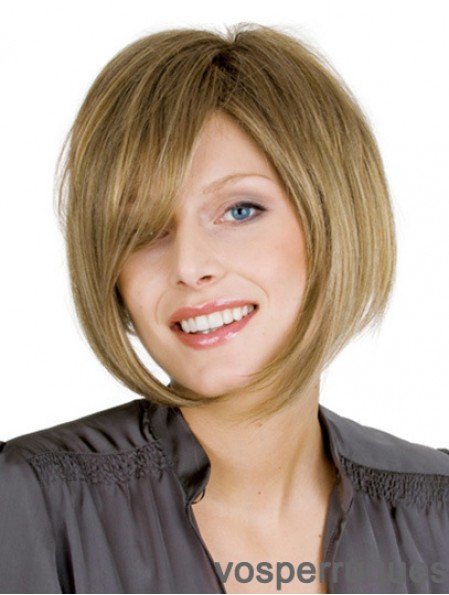 Longueur de menton Blonde moderne 10 pouces perruques ondulées Bob
