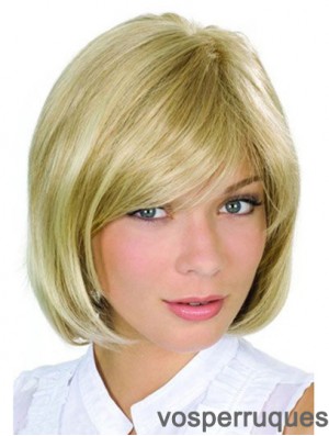 Longueur de menton Blonde de haute qualité 10 pouces Wavy Bob perruques