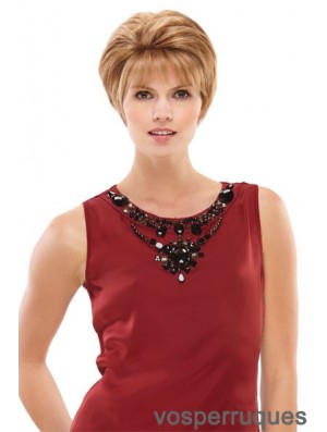 7 pouces doux blond Boycuts perruques monofilament