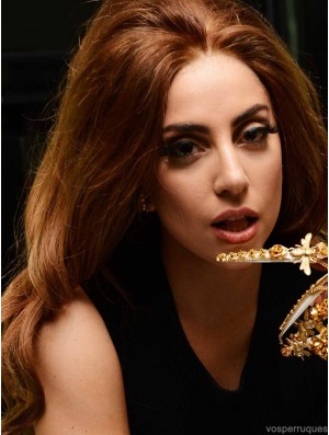 24 pouces de flexibilité longue ondulée sans frange perruques Lady Gaga