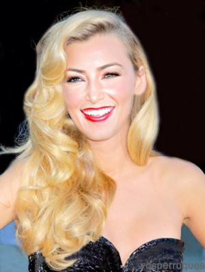 Perfect Blonde Long Wavy 24 pouces sans frange Lace Blake Lively perruques