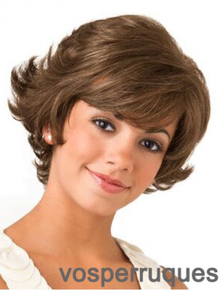 Lace Front Wavy 8 pouces Brown Bob perruques pour les femmes