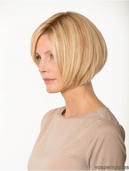 Lace Front Straight Bobs 8 pouces Blonde Longueur de menton Perruques de vrais cheveux humains