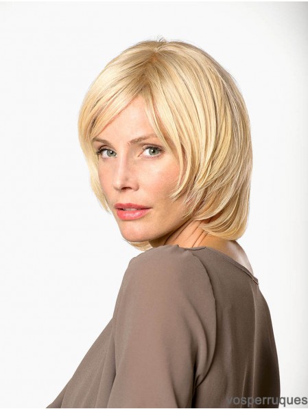 11  inchdroite blonde remy cheveux humains longueur de menton 100% noué à la main Bob coupe perruques femmes