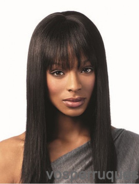 African American Hairstyles With Bangs Remy Human Black Color