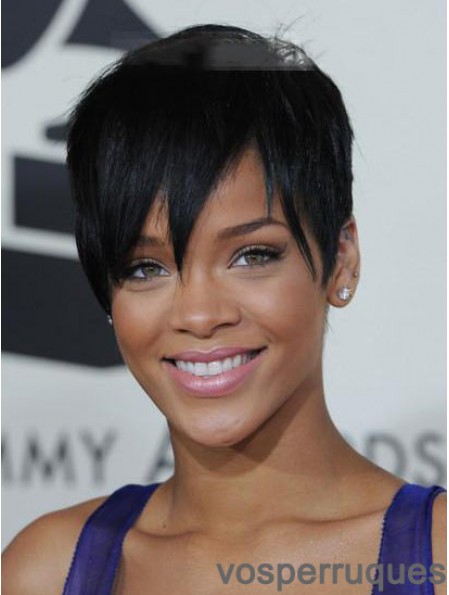 Rihanna perruque à vendre avec dentelle devant longueur courte couleur noire