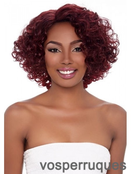 Perruques bouclées pour les femmes afro-américaines avec une couleur rouge style capless bouclé